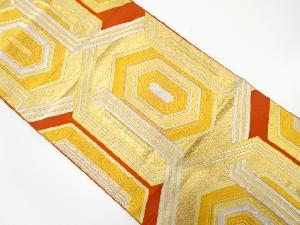 アンティーク　重ね亀甲模様織り出し袋帯（着用可）